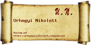 Urhegyi Nikolett névjegykártya